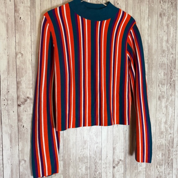 Victor Glemaud for Target Multicolor Striped Funnel Neck Sweater Large - Picture 3 of 10